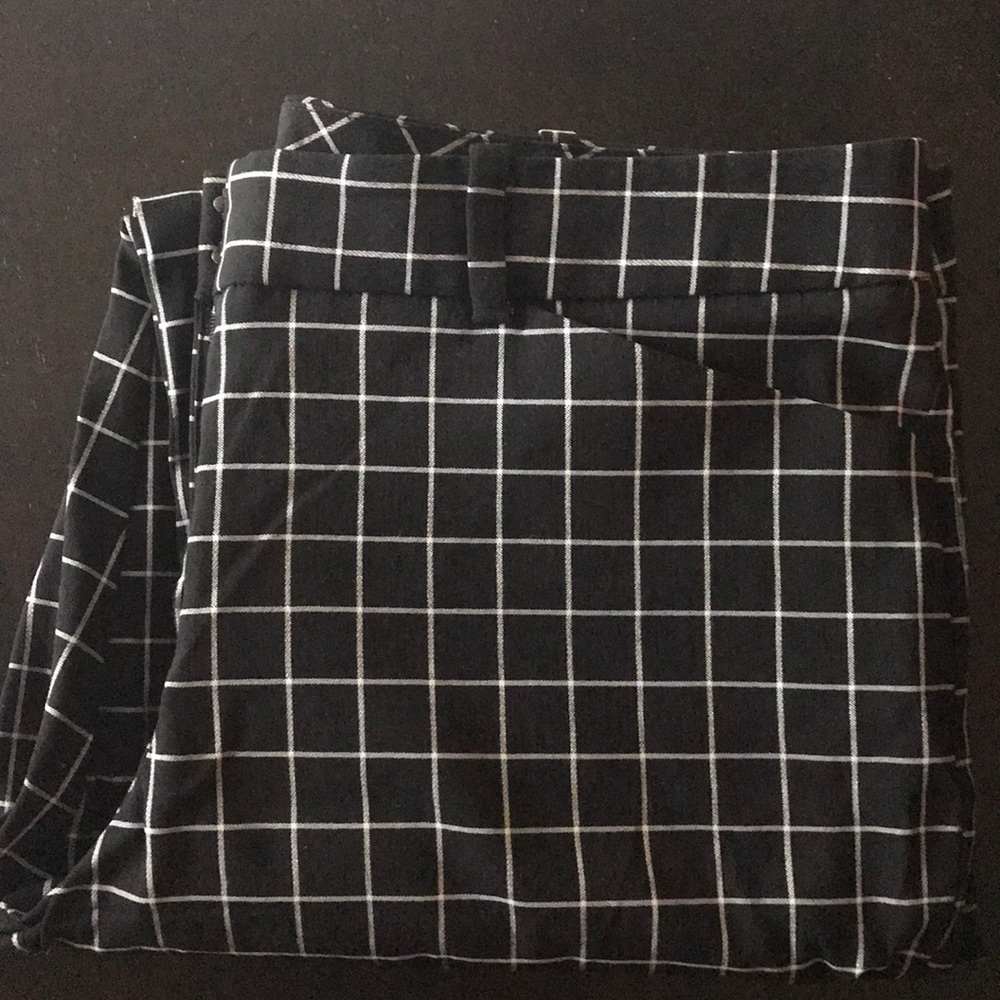 Black and white dress pants
